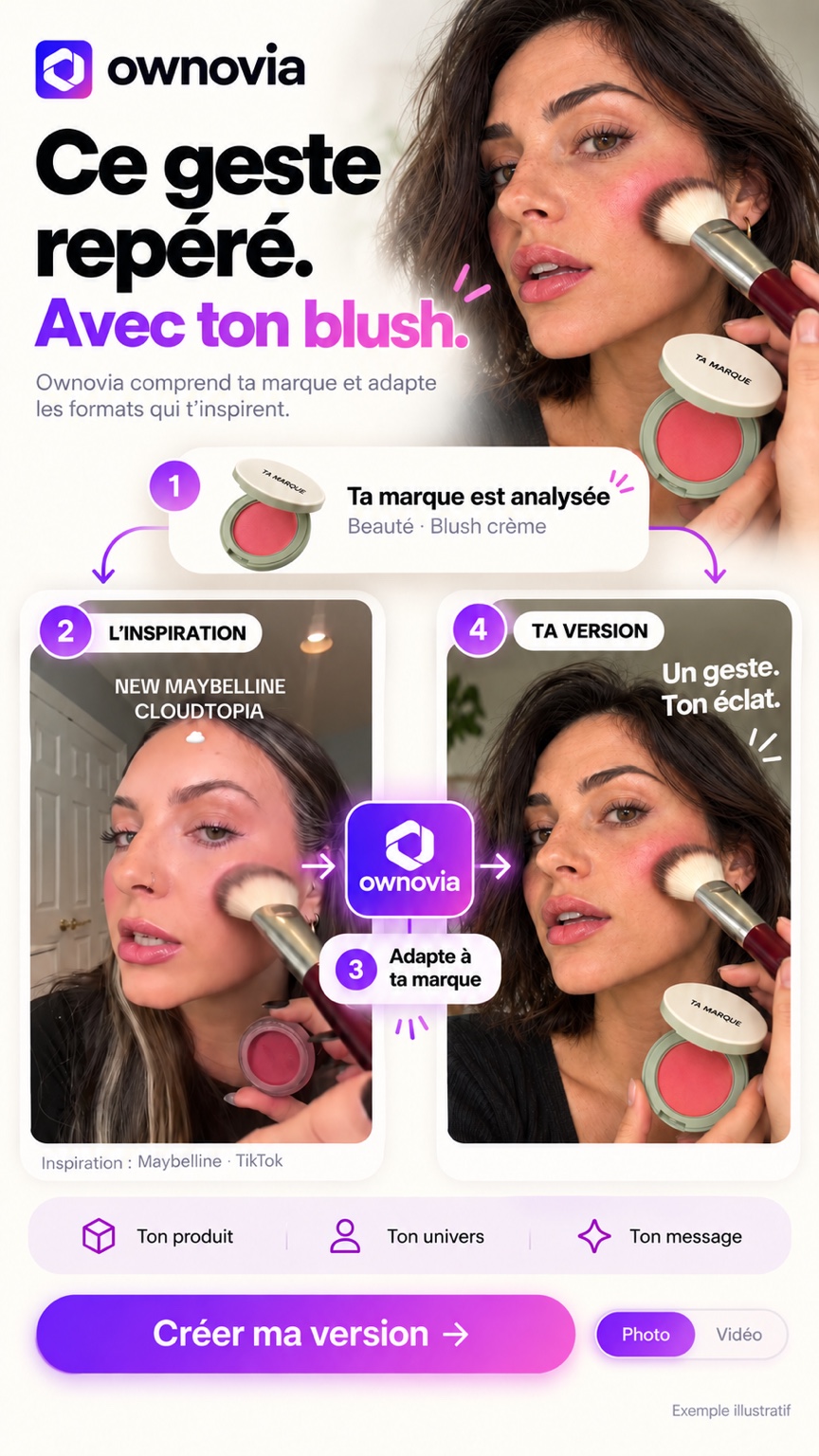 Maybelline sur TikTok : le geste d’application inspire une nouvelle personne utilisant ton blush. Ton produit, ton univers et ton message composent ta version.